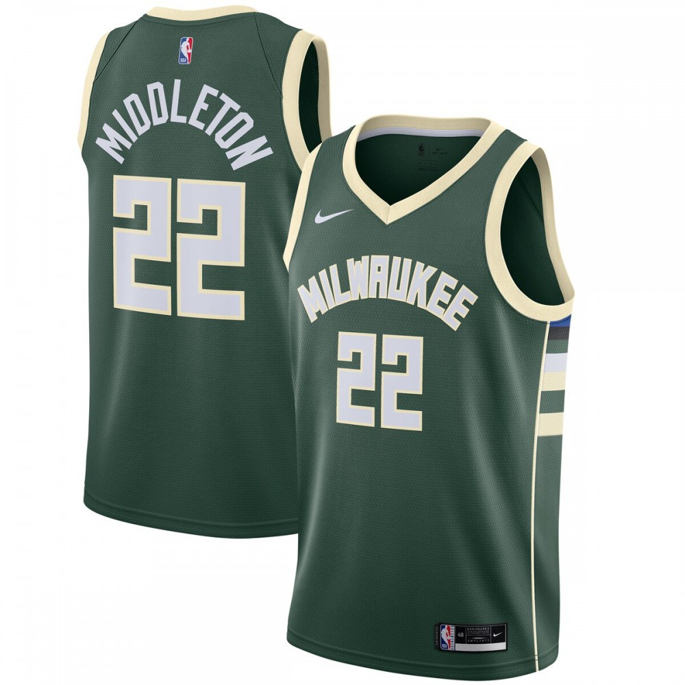 Khris Middleton Milwaukee Bucks 2020/21 Swingman Jersey Hunter Green - Icon Edition-Pro Kit Vault | Brand New 26/27 Sports Jerseys